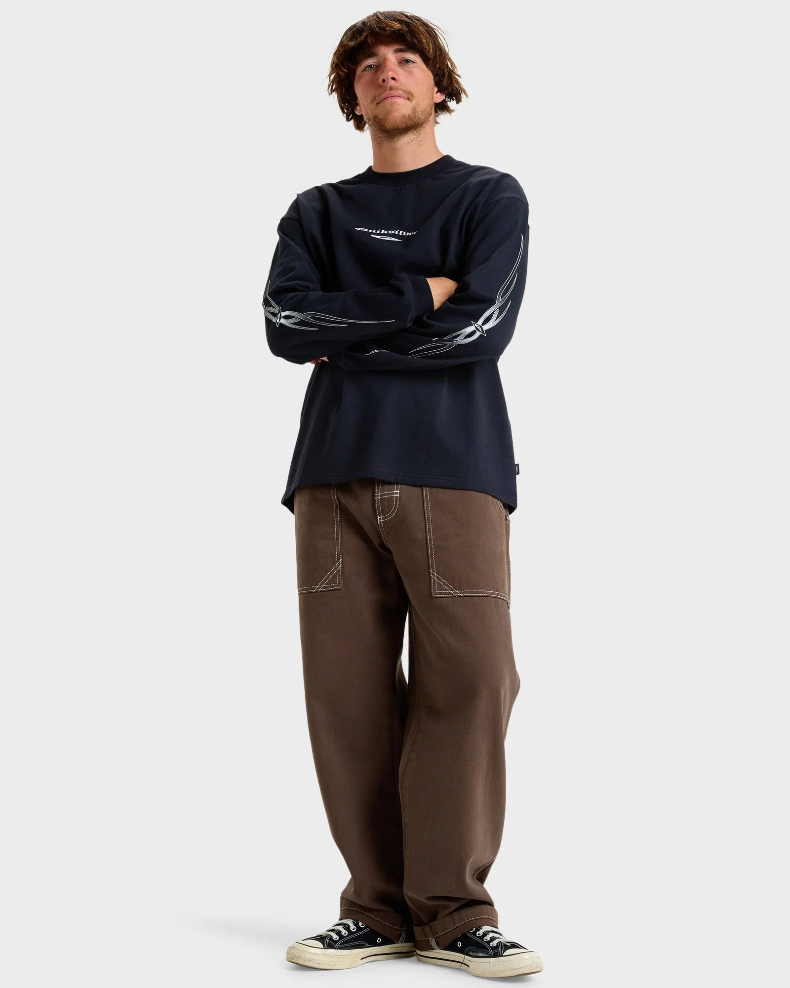 Mens Strech Tribal Long Sleeve T-Shirt - Image 6