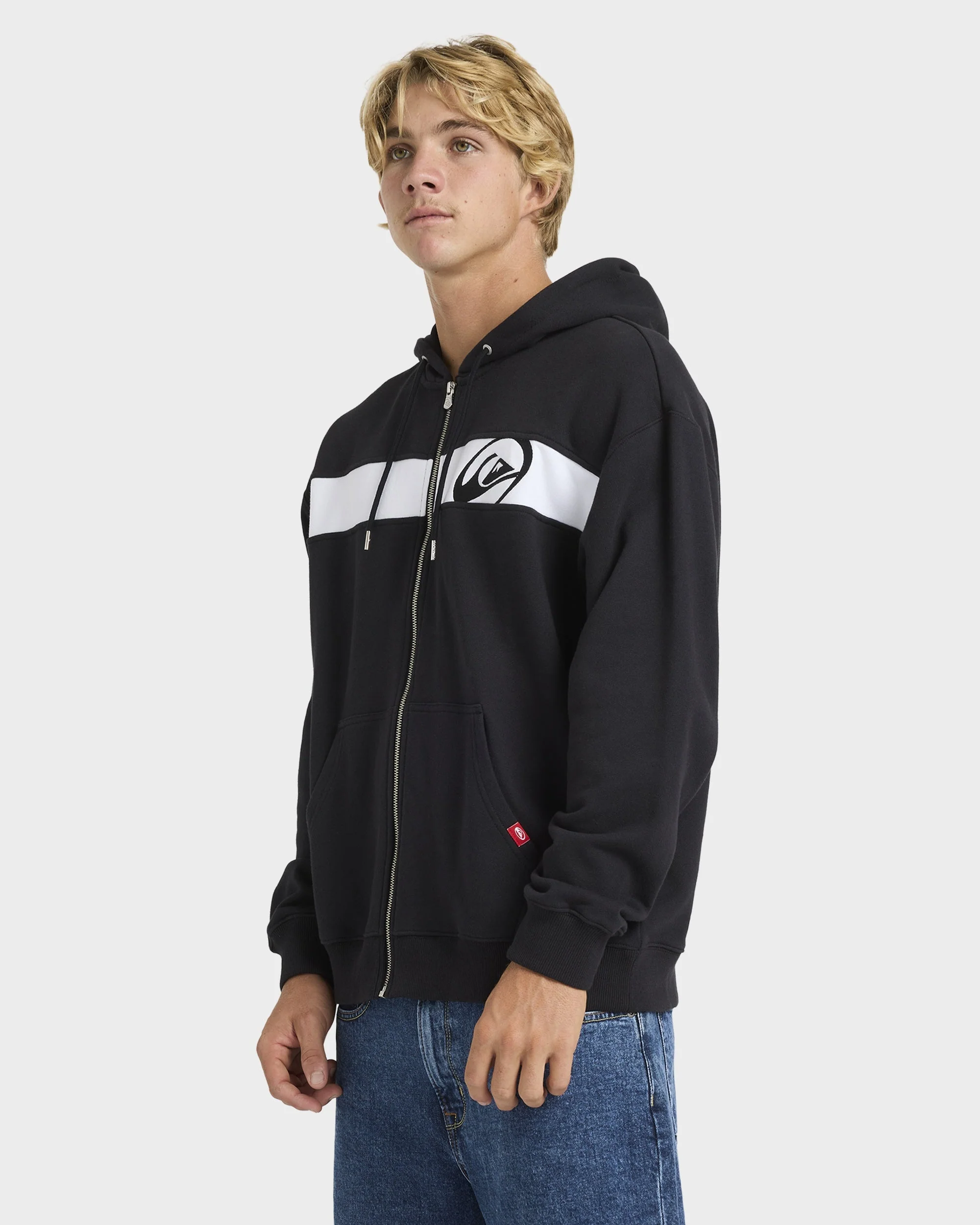 Mens Tilt Panel Zip Up Hoodie - Image 3