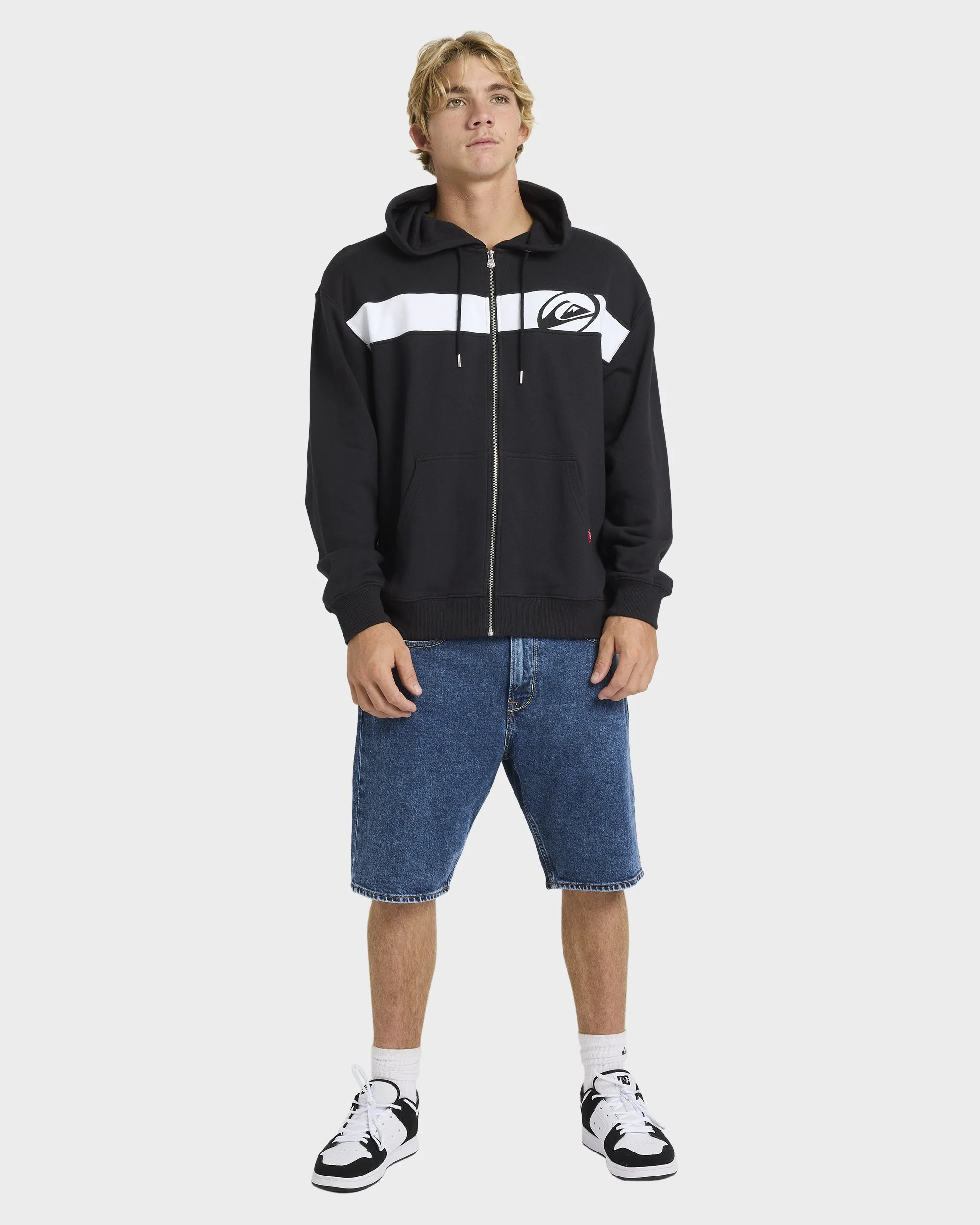 Mens Tilt Panel Zip Up Hoodie - Image 5