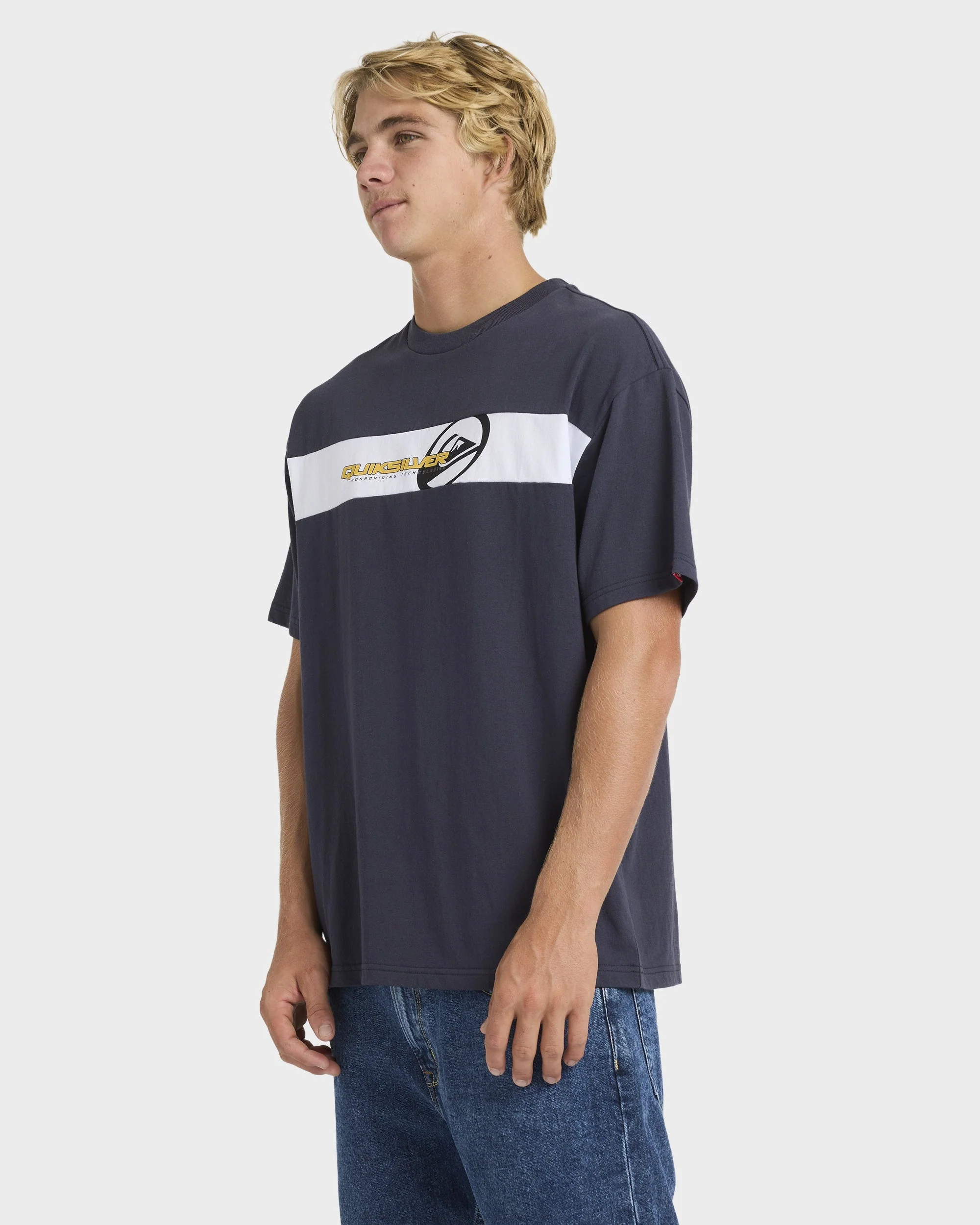 Mens Tilt Panel Knit T-Shirt - Image 3