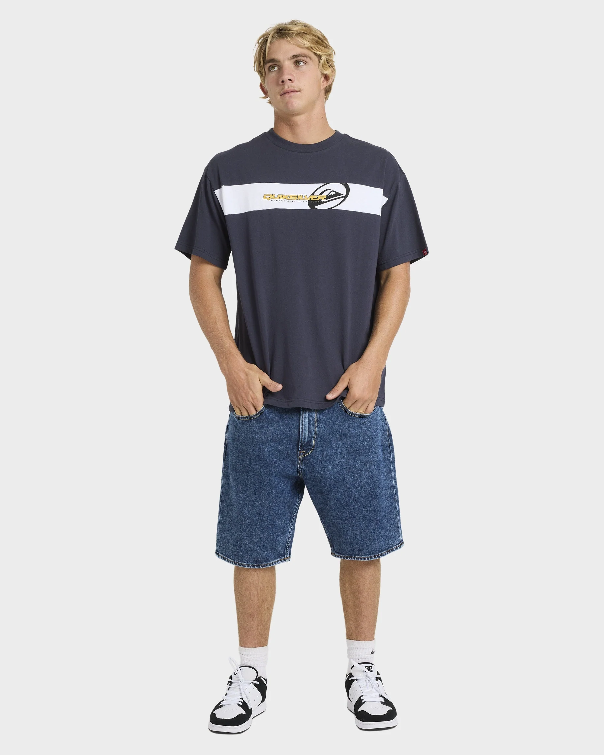 Mens Tilt Panel Knit T-Shirt - Image 7