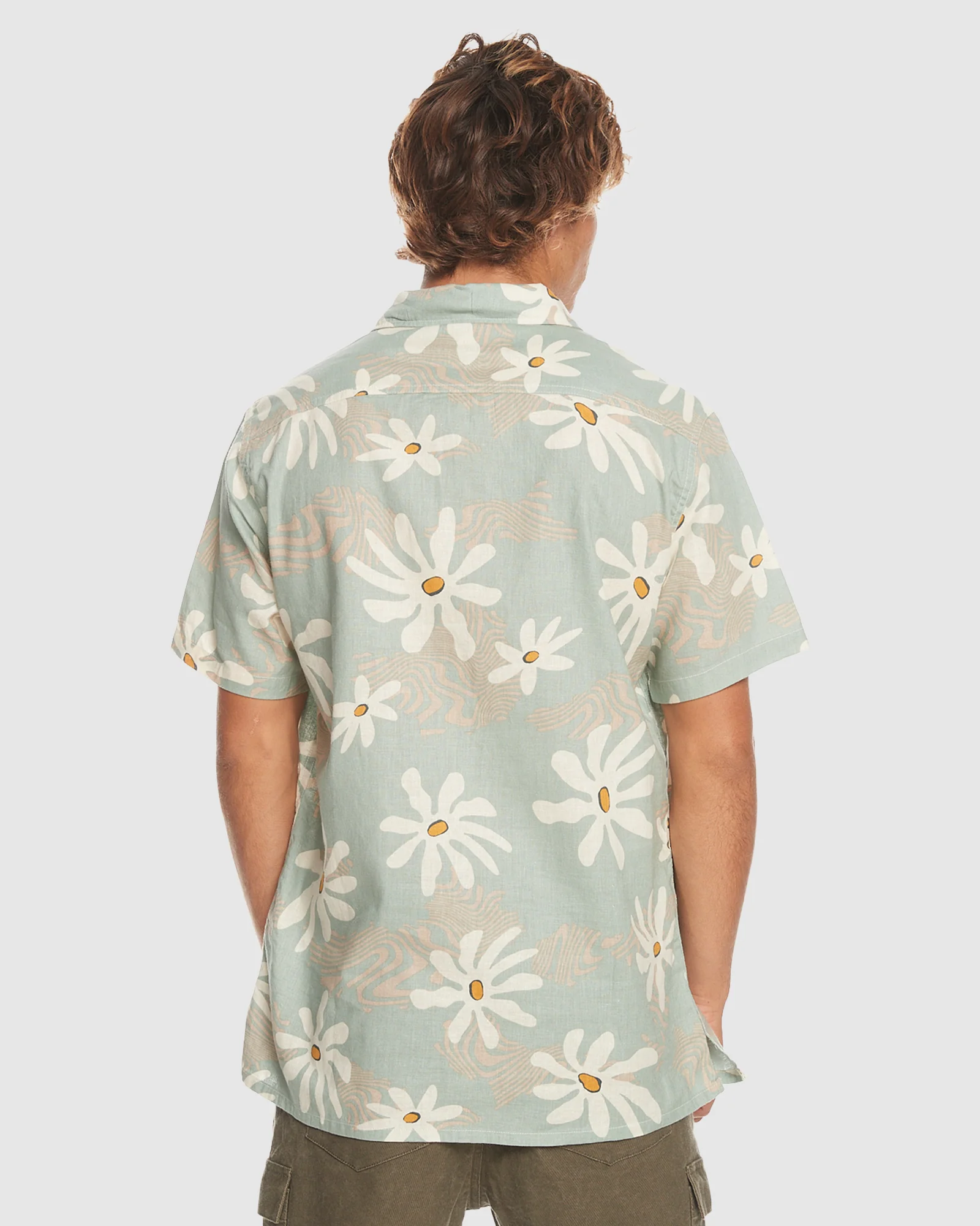 Mens Trippy Floral Short Sleeve Shirt - Image 2