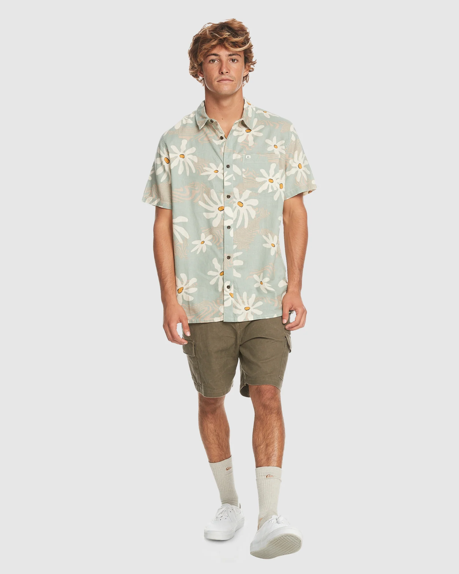 Mens Trippy Floral Short Sleeve Shirt - Image 3