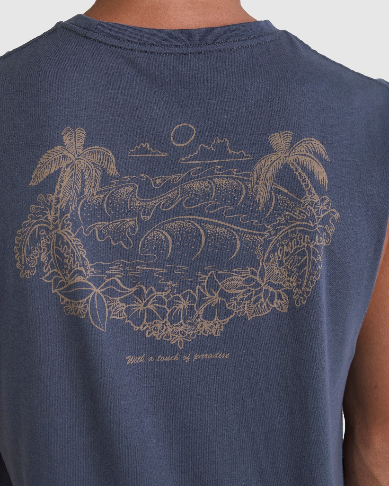 Mens Tropical Horizon Sleeveless Muscle T-Shirt - Image 4