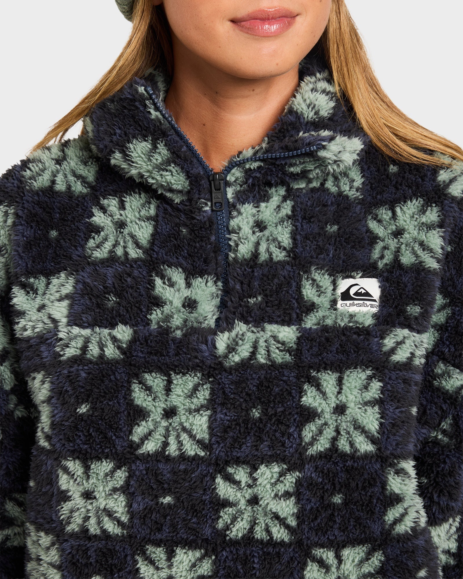 Womens Winter Sherpa Quarter zip Fleece Jumper - Image 4